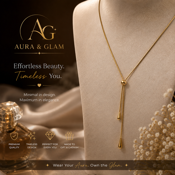 Elegant Double Chain Bolo Necklace – Gold Finish