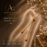 Elegant Double Chain Bolo Necklace – Gold Finish