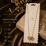 Elegant Floral Pendant Necklace – Gold Finish