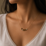 Elegant Floral Cluster Necklace – Gold Finish