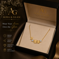 Elegant Floral Cluster Necklace – Gold Finish