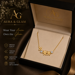 Elegant Floral Cluster Necklace – Gold Finish