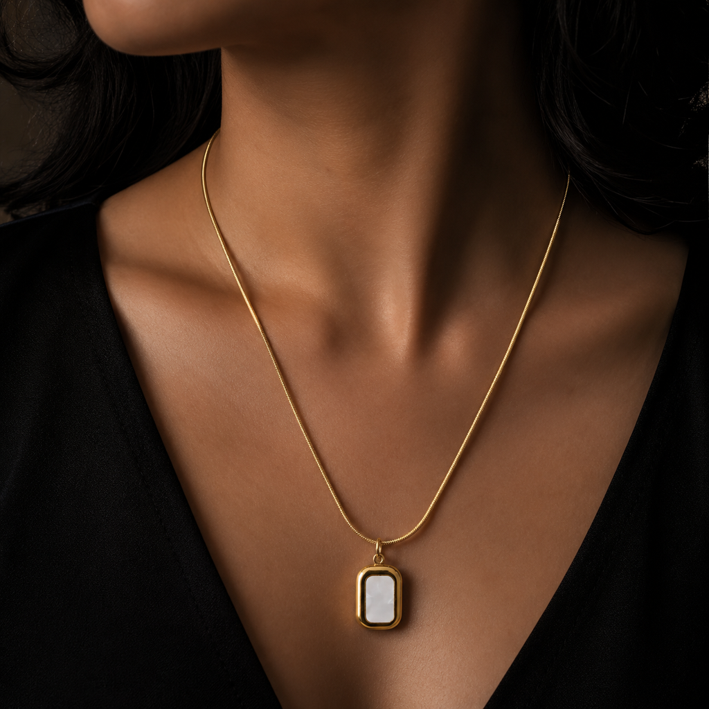 Elegant Mother of Pearl Pendant Necklace for Women | Aura & Glam