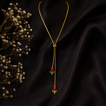 Elegant Rose tulip Necklace – Gold Finish