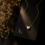 Elegant Pearl Heart Pendant Necklace – Gold Finish
