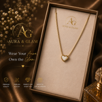 Elegant Pearl Heart Pendant Necklace – Gold Finish