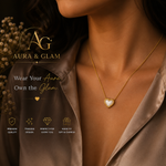 Elegant Pearl Heart Pendant Necklace – Gold Finish