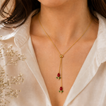 Elegant Rose tulip Necklace – Gold Finish