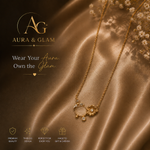 Elegant Floral Bloom Pendant Necklace – Gold Finish
