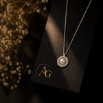 Elegant Pearl Floral Pendant Necklace – Silver Finish