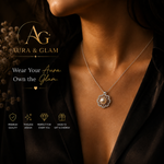Elegant Pearl Floral Pendant Necklace – Silver Finish