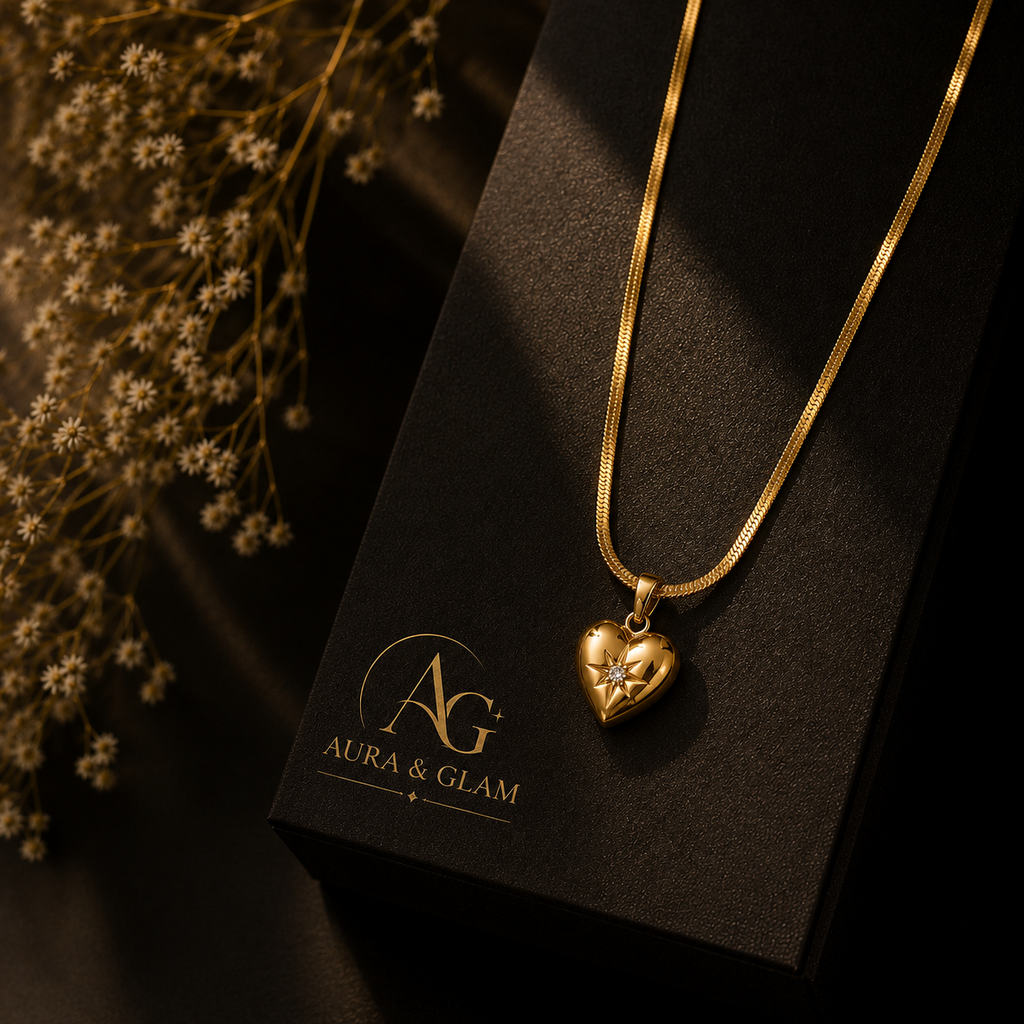 Heart Star Crystal Pendant Necklace