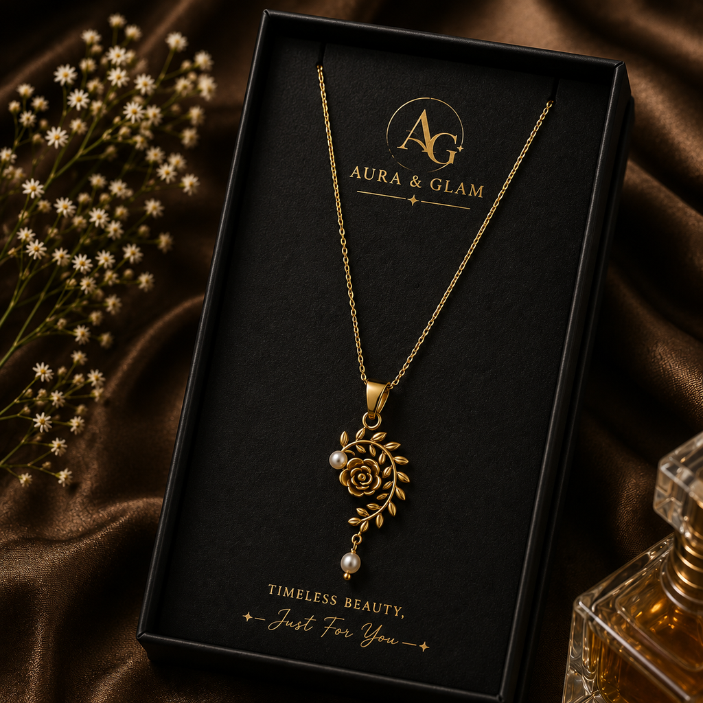 Floral Pearl Pendant Necklace