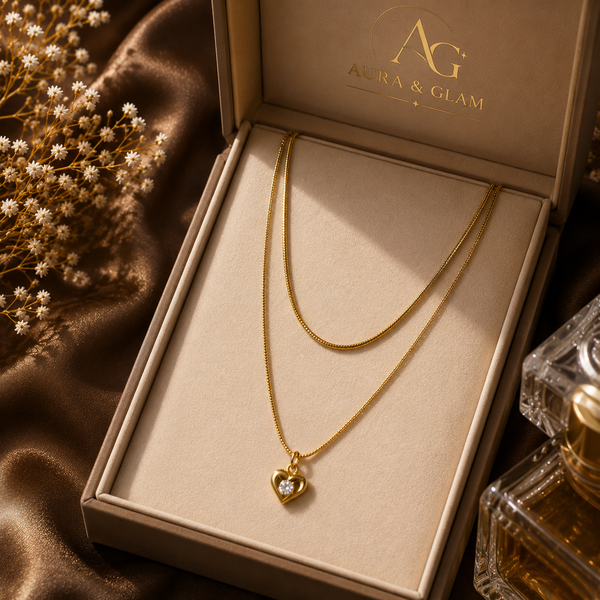 Heart Crystal Layered Necklace