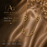 Elegant Interlocking Heart Necklace – Gold Finish
