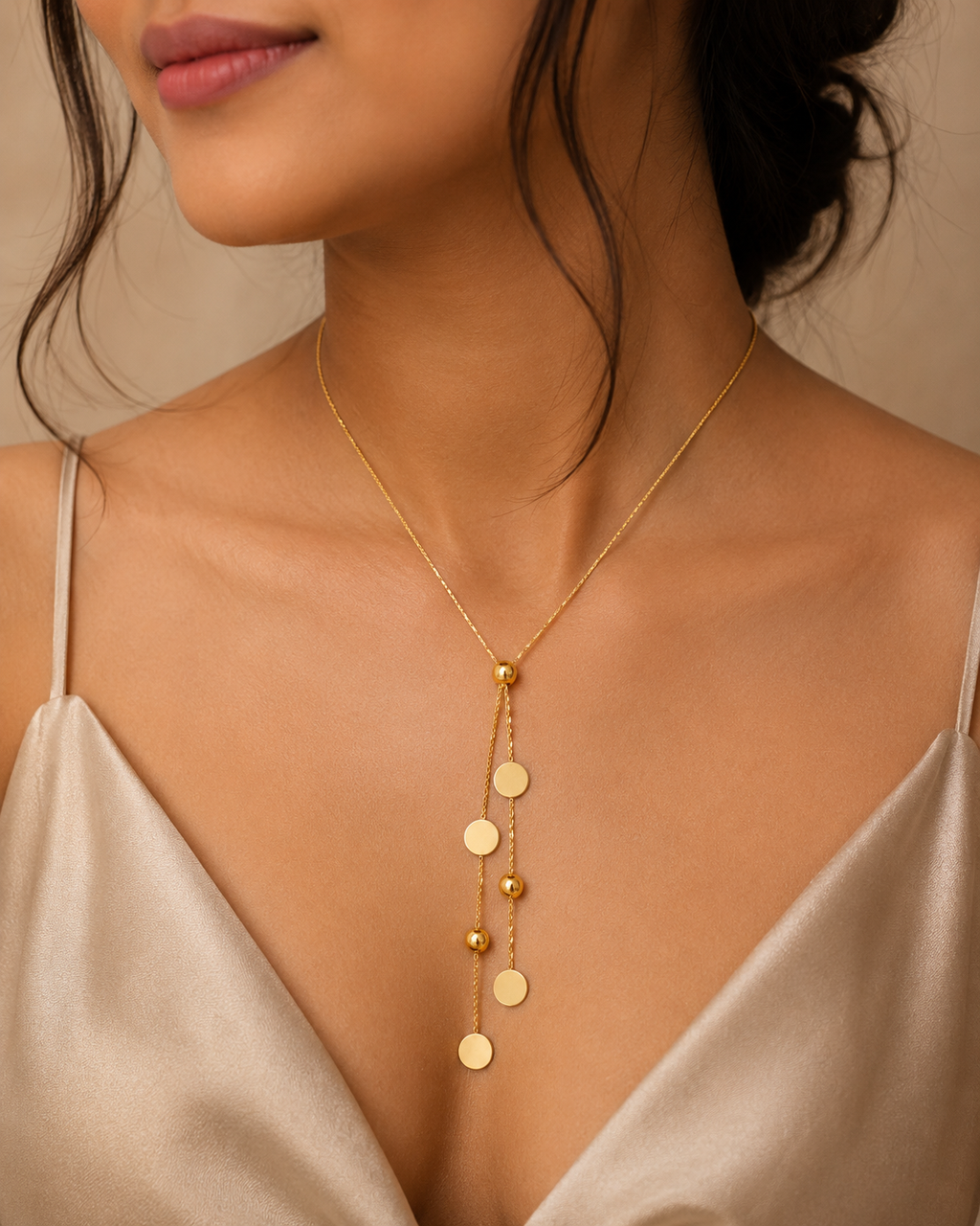 Lariat Disc Necklace