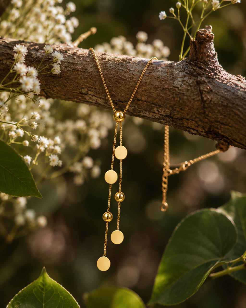 Lariat Disc Necklace