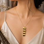 ✨ Gold Rectangle Link Pendant Necklace