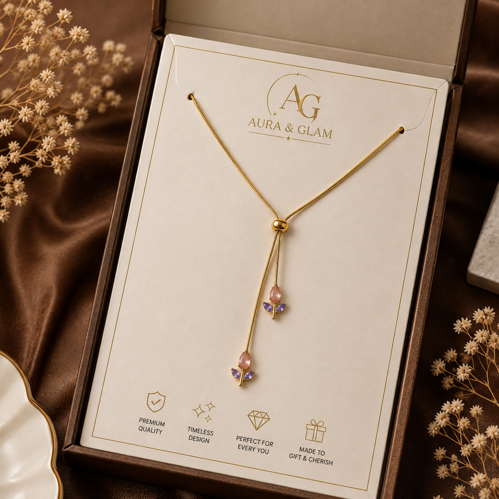 Tulip Butterfly Lariat Necklace