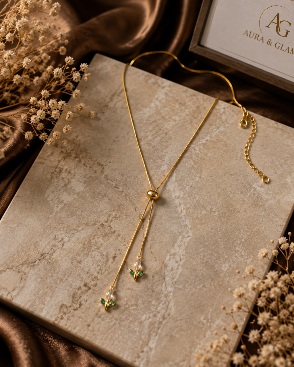 tulip Butterfly Lariat Necklace