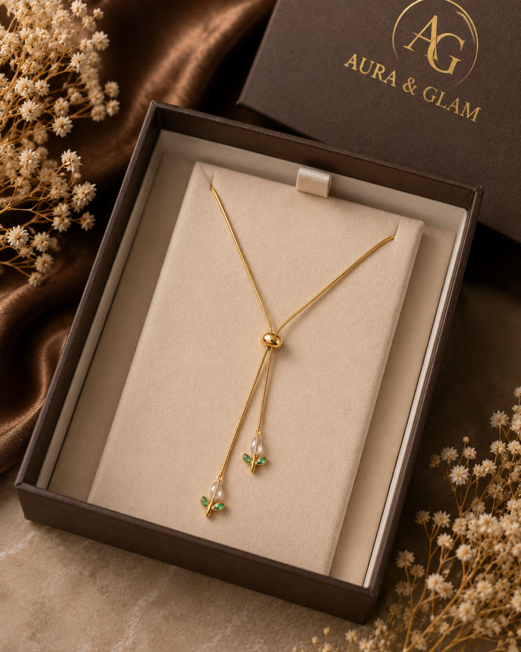 tulip Butterfly Lariat Necklace