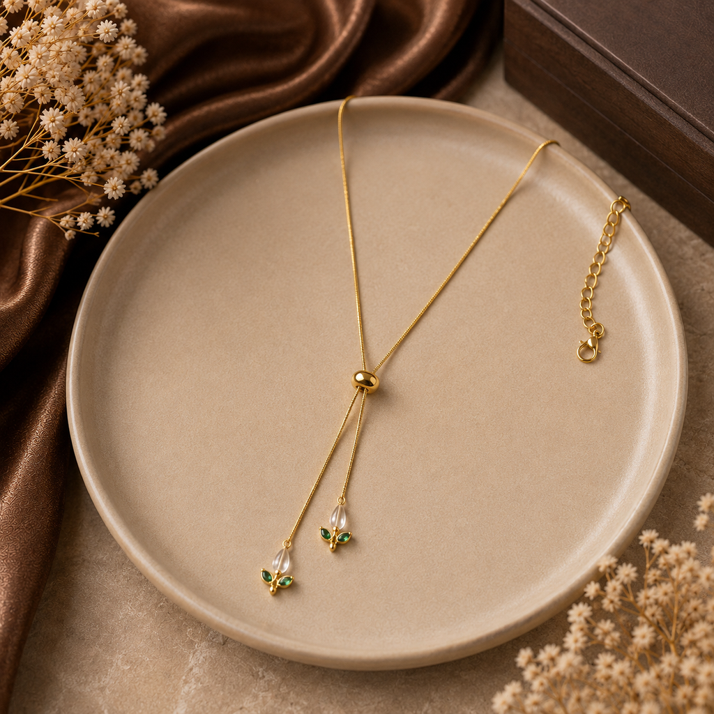 tulip Butterfly Lariat Necklace