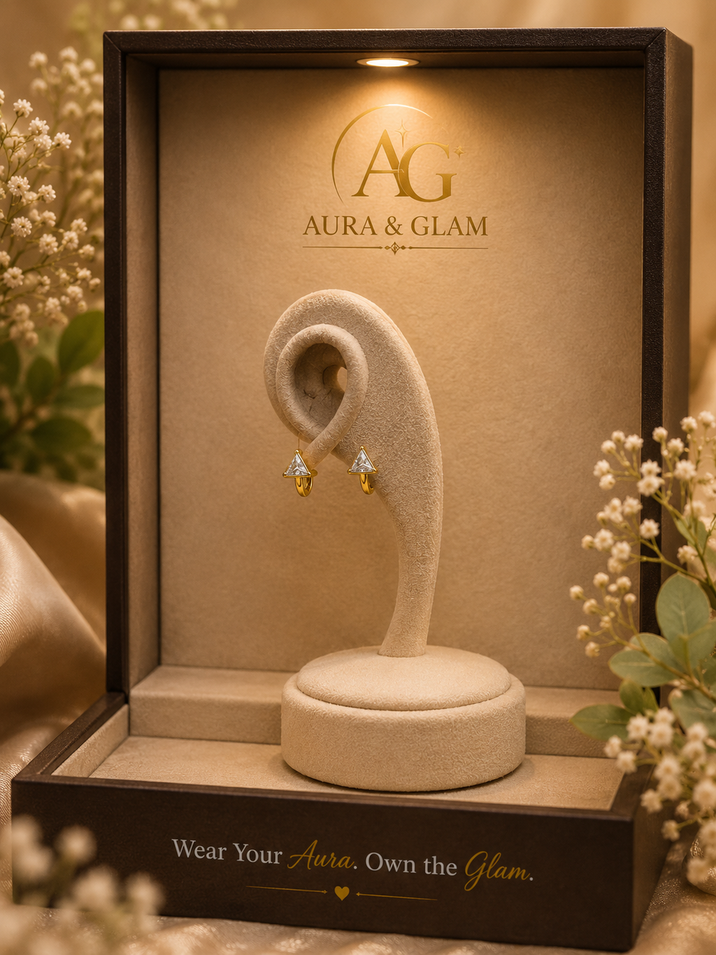 Triangle Crystal Hoop Earrings