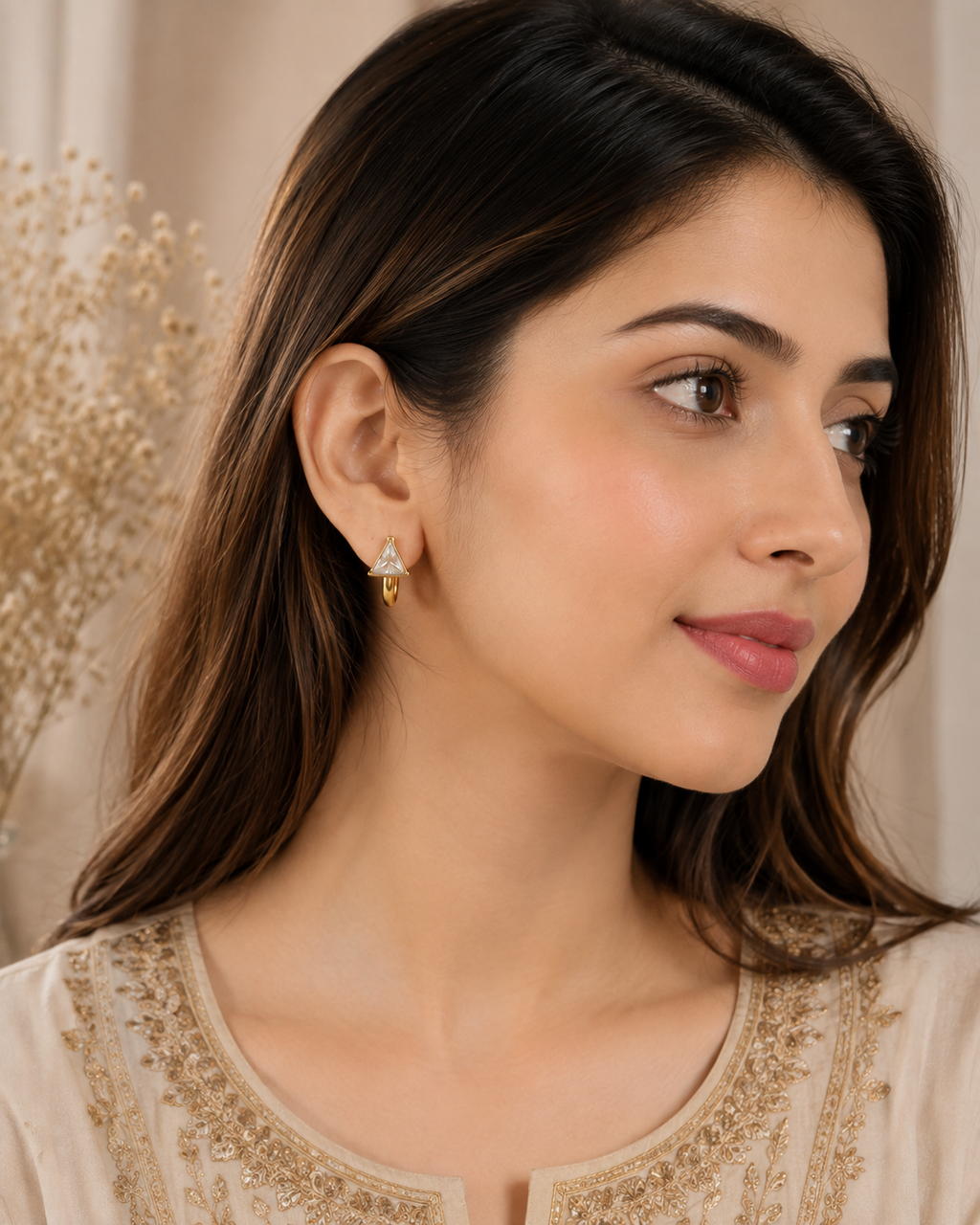 Triangle Crystal Hoop Earrings