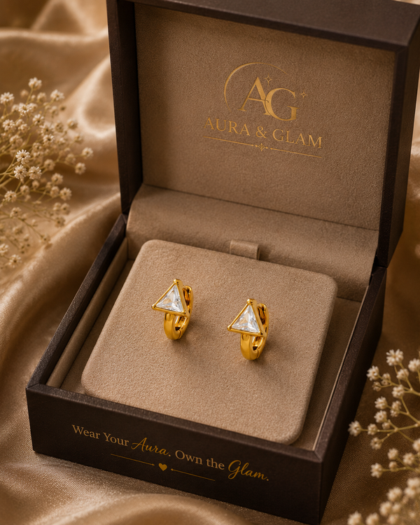 Triangle Crystal Hoop Earrings