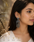 Oxidised Silver Traditional Jhumka Earrings