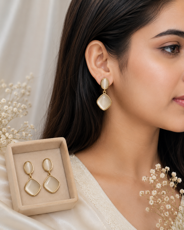 Tone Pearl Drop Earrings