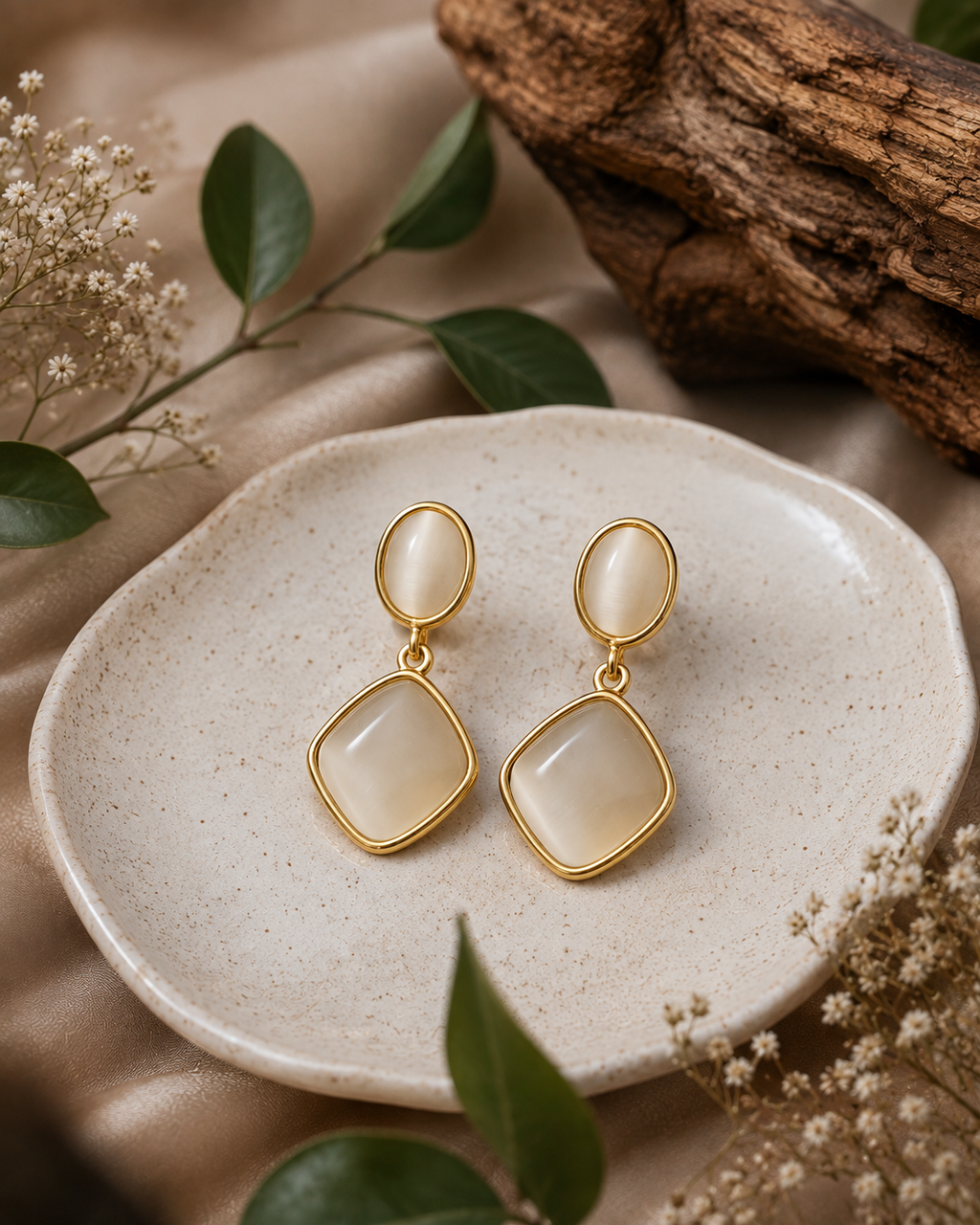 Tone Pearl Drop Earrings