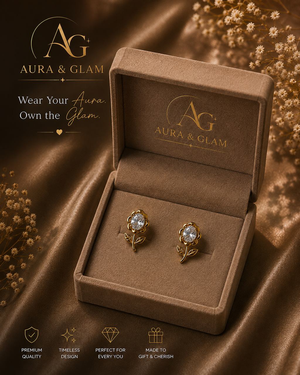 Floral Crystal Earrings