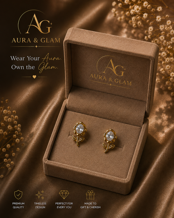 Floral Crystal Earrings
