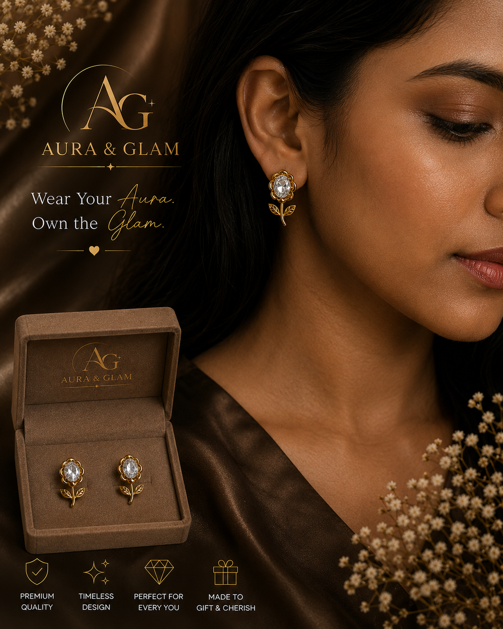 Floral Crystal Earrings