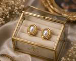 Elegant Pearl Gold Stud Earrings for Women
