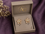 Elegant Pink Flower Crystal Earrings for Women