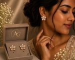 Elegant Pink Flower Crystal Earrings for Women