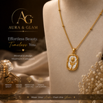 Elegant Tulip Pearl Pendant Necklace – Gold Finish