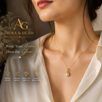 Elegant Pearl Teardrop Pendant Necklace – Gold Finish