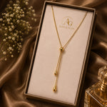 Elegant Double Chain Bolo Necklace – Gold Finish