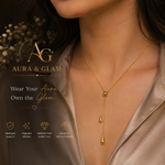 Elegant Double Chain Bolo Necklace – Gold Finish