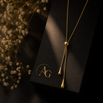 Elegant Double Chain Bolo Necklace – Gold Finish