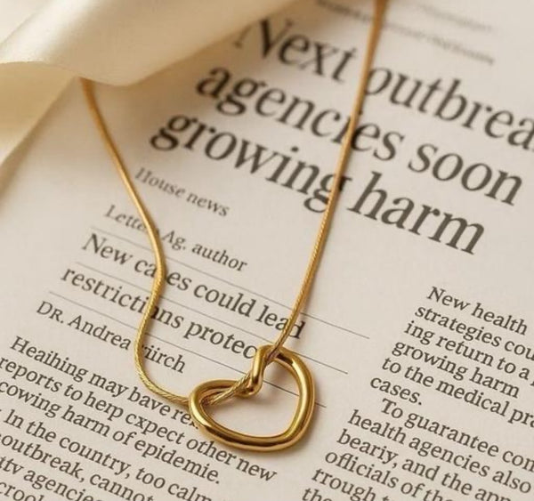 Elegant Open Heart Necklace – Gold Finish