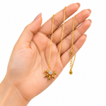 Elegant Floral Pendant Necklace – Gold Finish